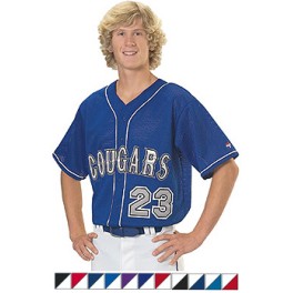 Piped Poly-Tuff Full Button Baseball Jersey