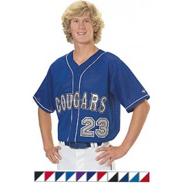 Piped Poly-Tuff Full Button Baseball Jersey